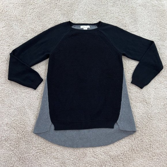 Womens Anatara Sweater L Cable Knit Black Charcoal Gray Chunky NWT - Picture 7 of 16